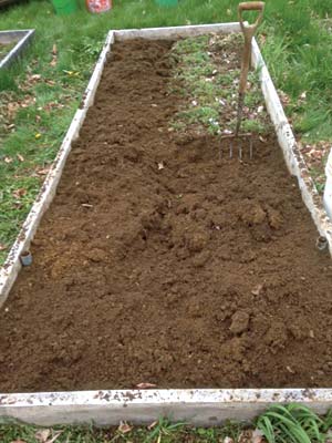 Preparing a raised bed